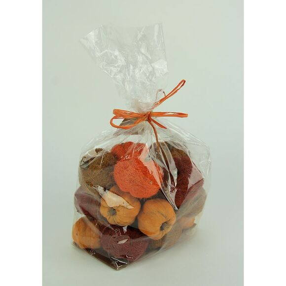 Bag of Orange Brown and Red Dried Botanical Decorative Pumpkins - Picture 2 of 3